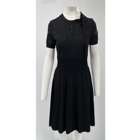Valentino★素敵!Black/Ivory Bow Detail Short Sleeve Dress m_6474c593f644e567aa888fac.jpeg